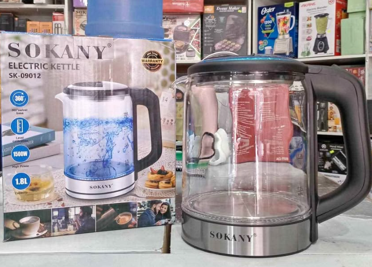 Pava hervidora de vidrio Sokany